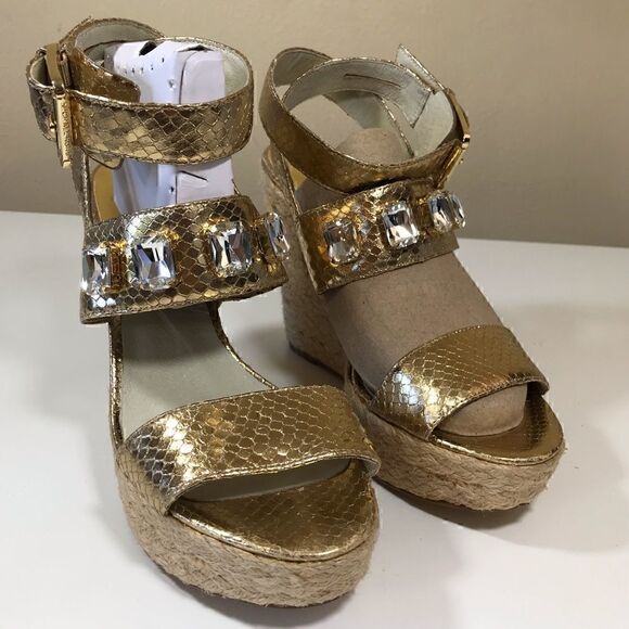 MICHAEL KORS Lynn Ankle Strap Wedge Espadrille 9.5 - Picture 3 of 16